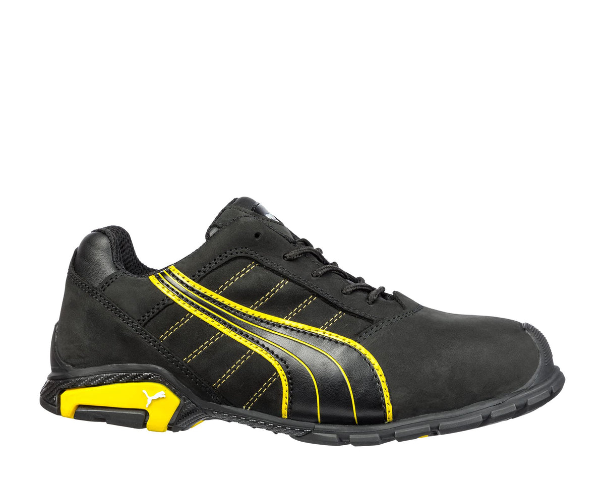 Puma Men's Amsterdam Sneaker, Black-Yellow, 8