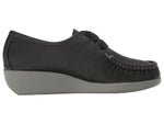 SAS Bounce Comfort Moc Lace-Up Shoes for Women – Leather Upper – Textile Lining – Foot-Shape® Last Construction Raven 7 WW - Double Wide (D)
