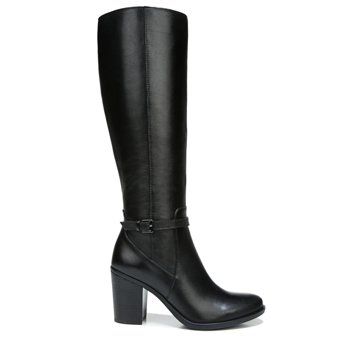 Naturalizer Women's Kalina Wide Calf 9.5 Black Leather Wide Calf