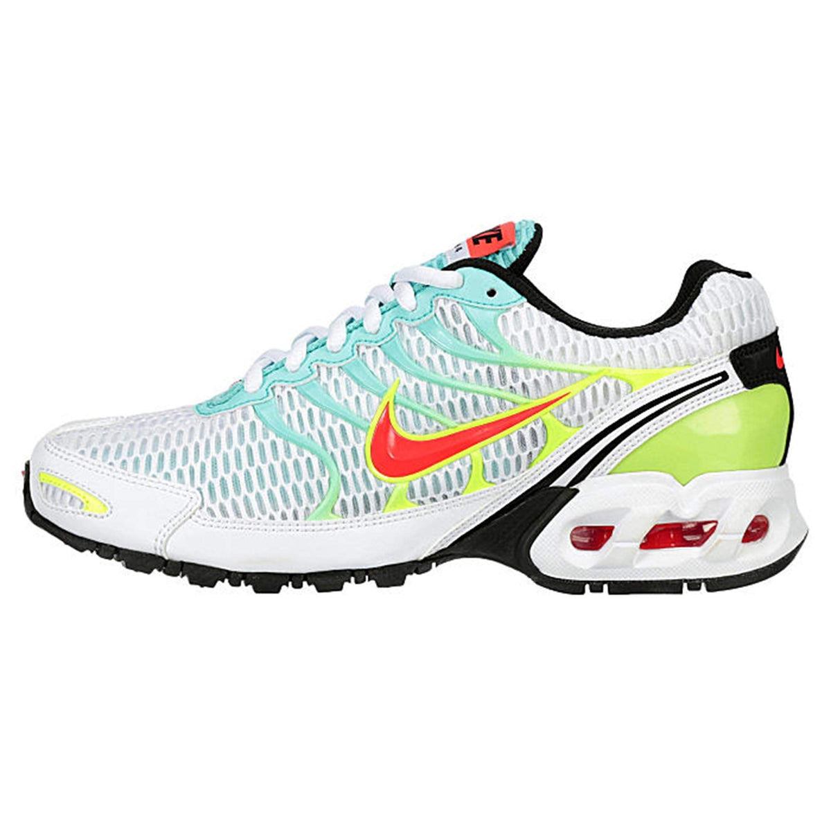 Nike Women's Air Max Torch 4 Running Shoe (10, White/Black-Volt-Laser Crimson)
