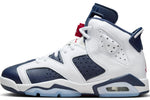 Air Jordan 6 Retro Big Kids' Shoes (384665-164, White/Midnight Navy/Varsity Red) Size 6.5