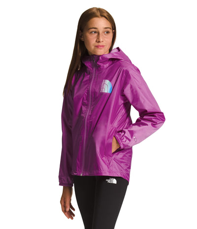 THE NORTH FACE Girl's Zipline Rain Jacket (Little Kids/Big Kids) Purple Cactus Flower MD (10 Big Kid)