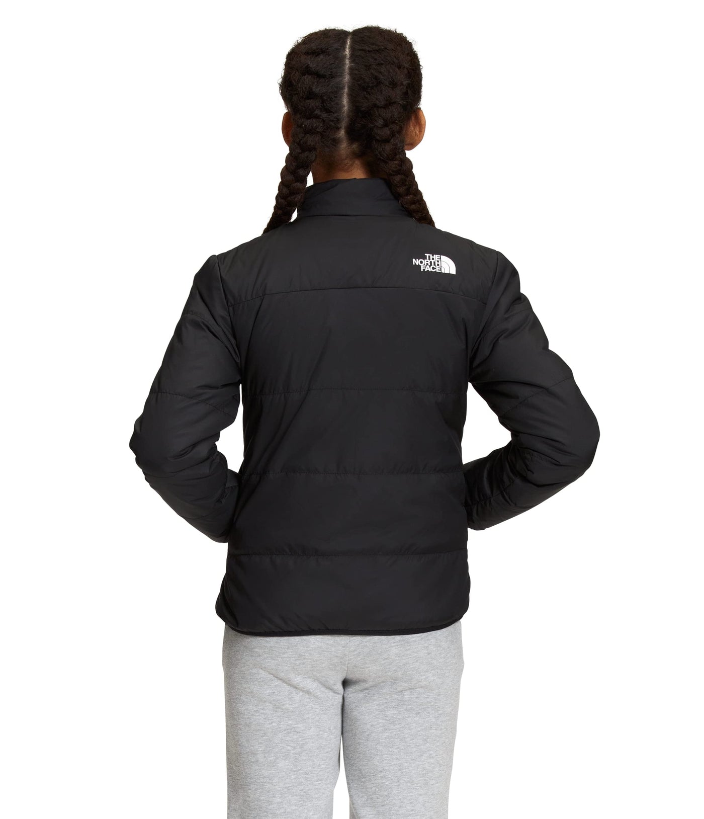 The North Face Girls' Printed Reversible Mossbud Swirl Insulated Jacket, TNF Black, XX-Large