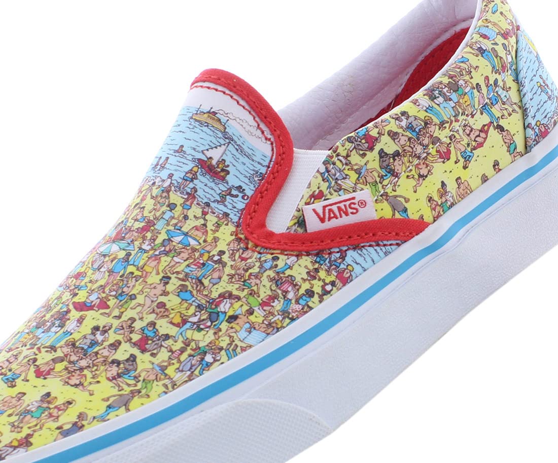 Vans x Where's Waldo? Sneaker Collection (Where's Waldo Classic Slip-On) Find Steve/Beach Men's 4.5, Women's 6 Medium
