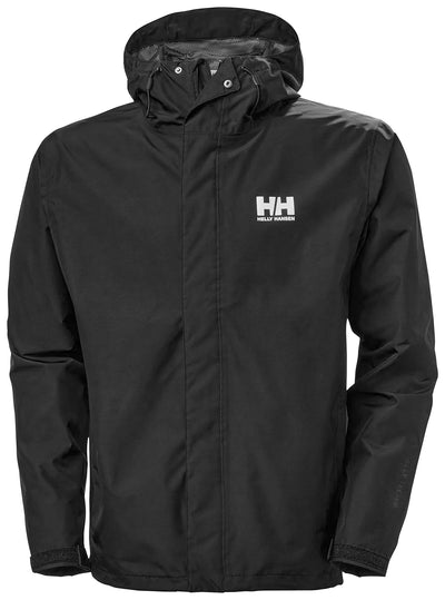 Helly Hansen Men's Seven J Waterproof Windproof Breathable Rain Jacket, 992 Black, XXXXX-Large