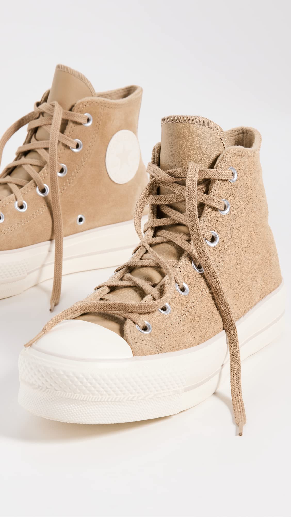 Converse Women's Chuck Taylor All Star Lift Cozy Utility Sneakers, Nomad Khaki/Desert Sand/Egret, Tan, 8 Medium US