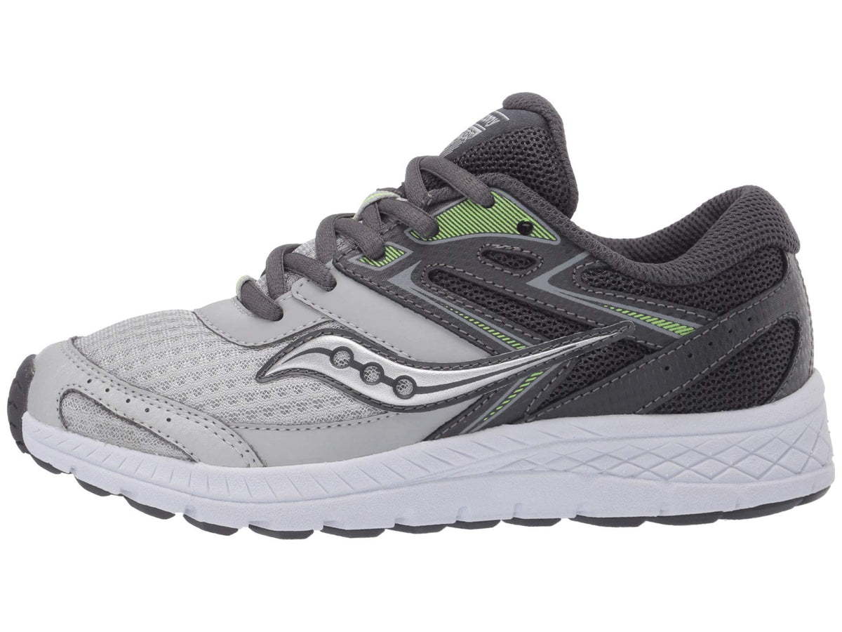 Saucony Boy's S-Cohesion 13 LTT (Little Kid/Big Kid) Grey/Citron Leather/Mesh 3 Little Kid M
