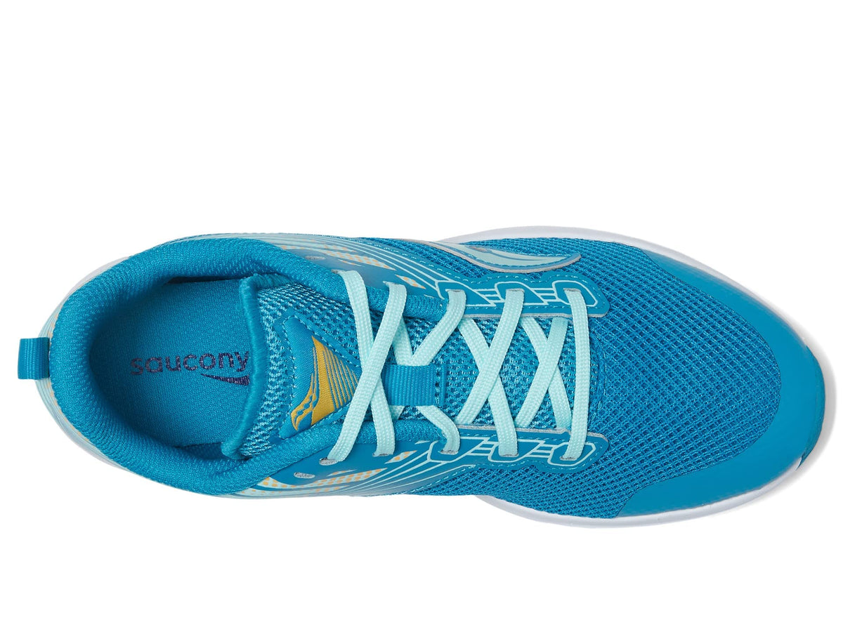 Saucony Axon Sneaker, Turq/Yellow, 4 US Unisex Big Kid