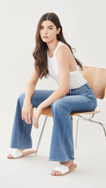 MOTHER Women's The Doozy Jeans, I Wet My Plants, Blue, 24