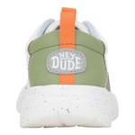 HEYDUDE Men's Kid Sirocco Play Colorblock (Little Kid/Big Kid), White/Grey/Olive, 2 Medium