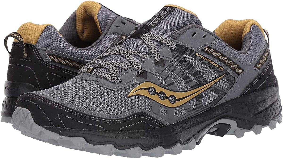 Saucony Men's Grid Excursion TR12 Trail Running Shoe, Silver/Gold, 9 W US