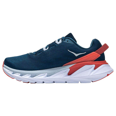HOKA ONE ONE Womens Elevon 2 Textile Synthetic Moroccan Blue Hot Coral Trainers 7 US