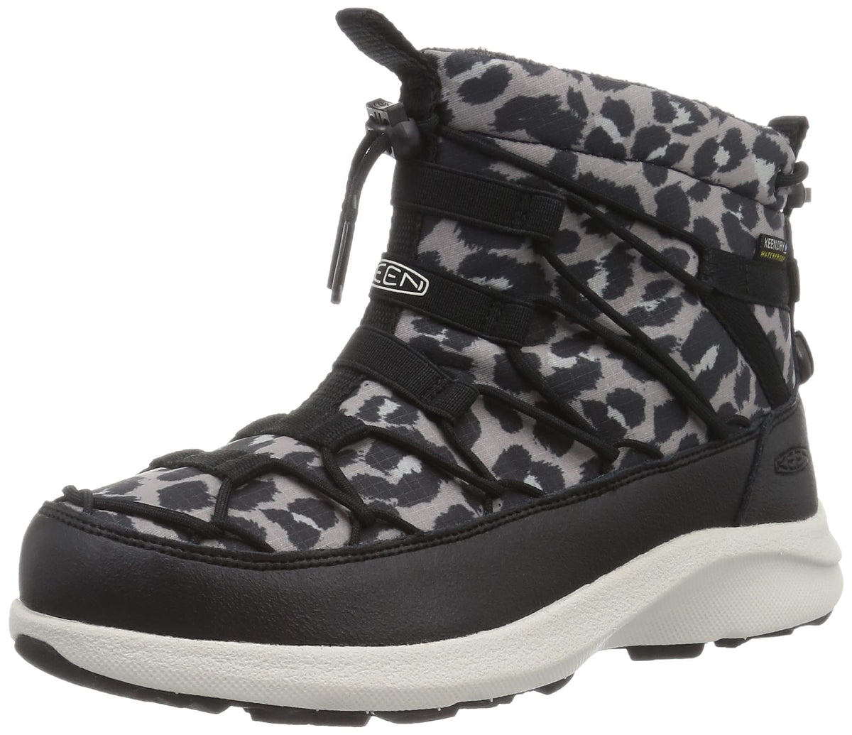 KEEN Women's Uneek SNK 2 Waterproof Chukka Boot, Animal Print/Silver Birch, 8