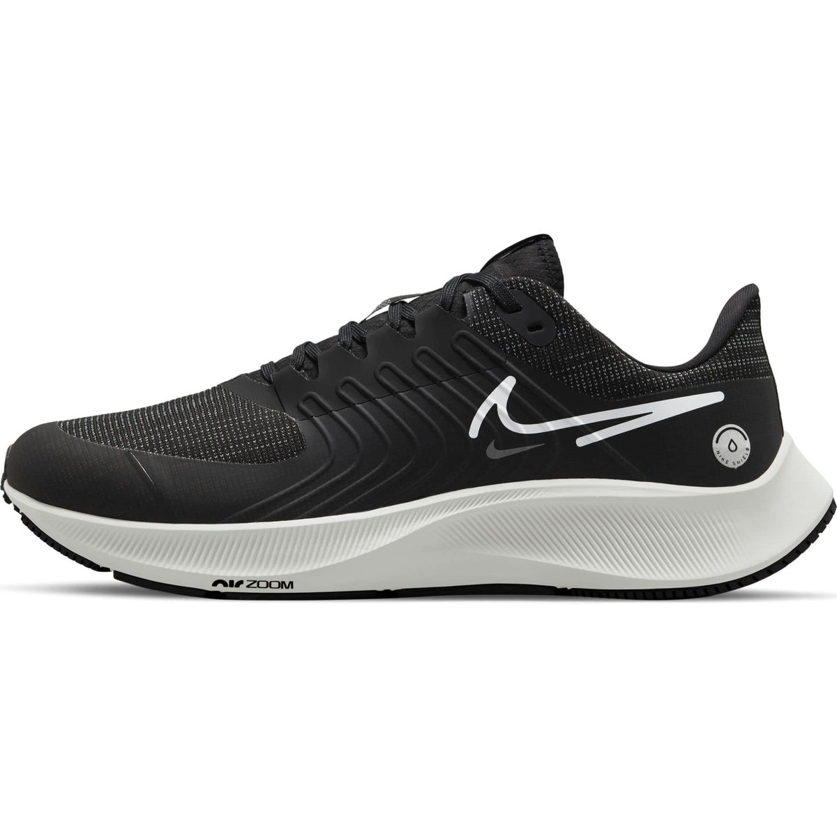 Nike Air Zoom Pegasus 38 Shield Mens Running Trainers DC4073 Sneakers Shoes (UK 6.5 US 7.5 EU 40.5, Black Platinum Tint 001)