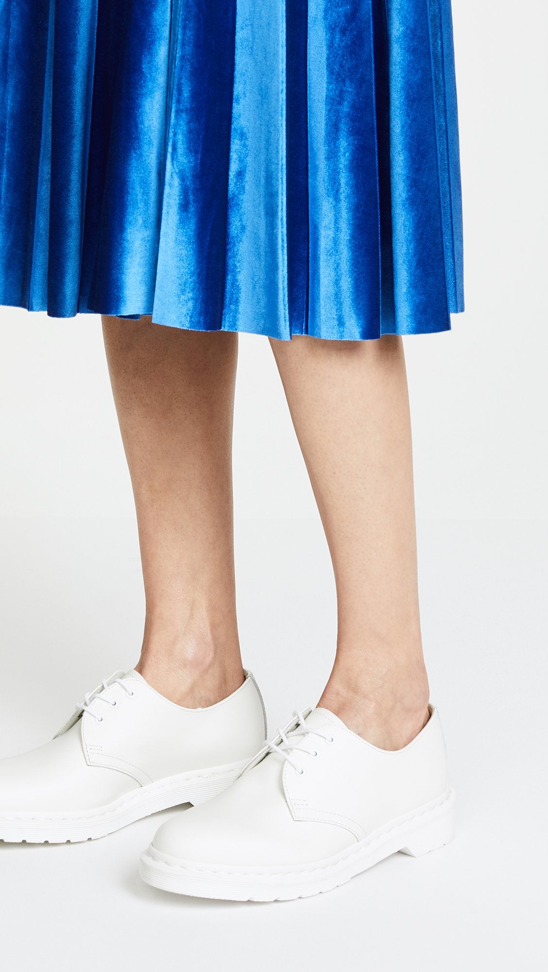 Dr. Martens Women's 1461 Mono 3 Eye Shoe, White, 7 Medium US