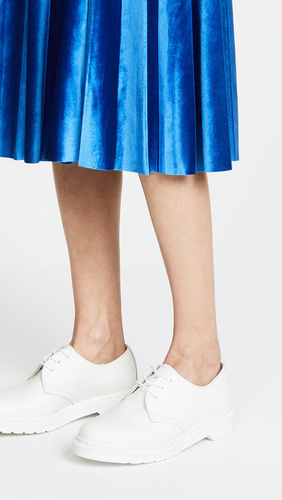 Dr. Martens Women's 1461 Mono 3 Eye Shoe, White, 7 Medium US