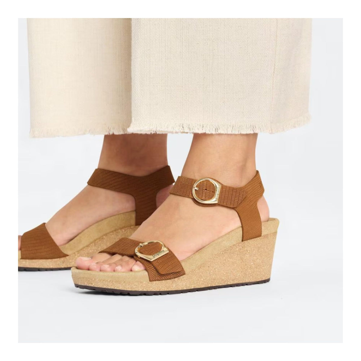 Birkenstock Papillio Soley Wedge Sandals (Embossed Burnt Orange, US Footwear Size System, Adult, Women, Numeric Range, Narrow, 6, 6.5)