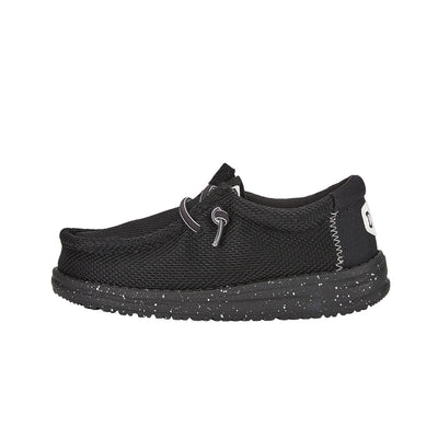 Hey Dude Boy's Wally Heathered Mesh Black Size 6 | Toddler's Shoes | Toddler Slip-on Loafers | Comfortable & Light-Weight