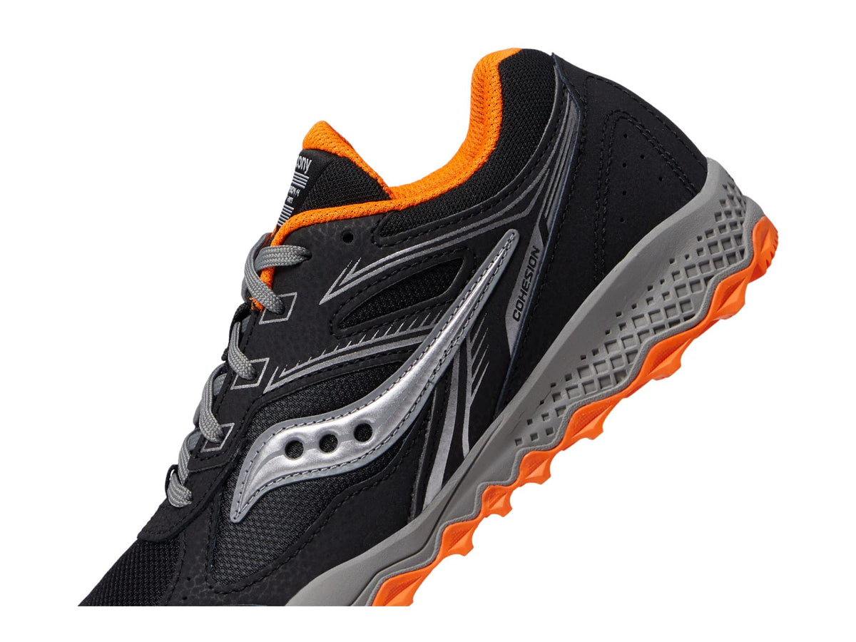 Saucony Cohesion Tr14 Lace to Toe Sneaker, Black/Orange, 3 Wide US Unisex Big_Kid
