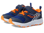 Saucony Wind FST Jr Sneaker, Navy/Orange, 8 US Unisex Little Kid