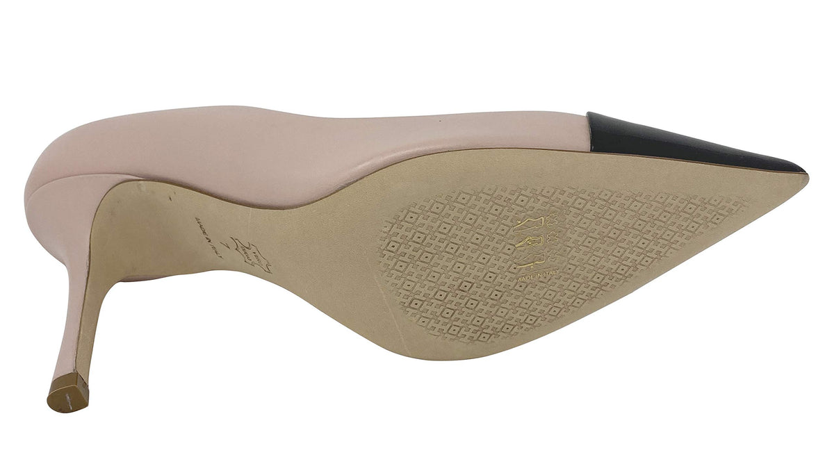 Tory Burch Womens Penelope Leather Cap Toe Classic Pumps, Pink, Size 9.0