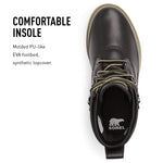 Sorel Women's Lennox Street Rain Boot — Black, Sage — Waterproof Leather Boots — Size 5.5