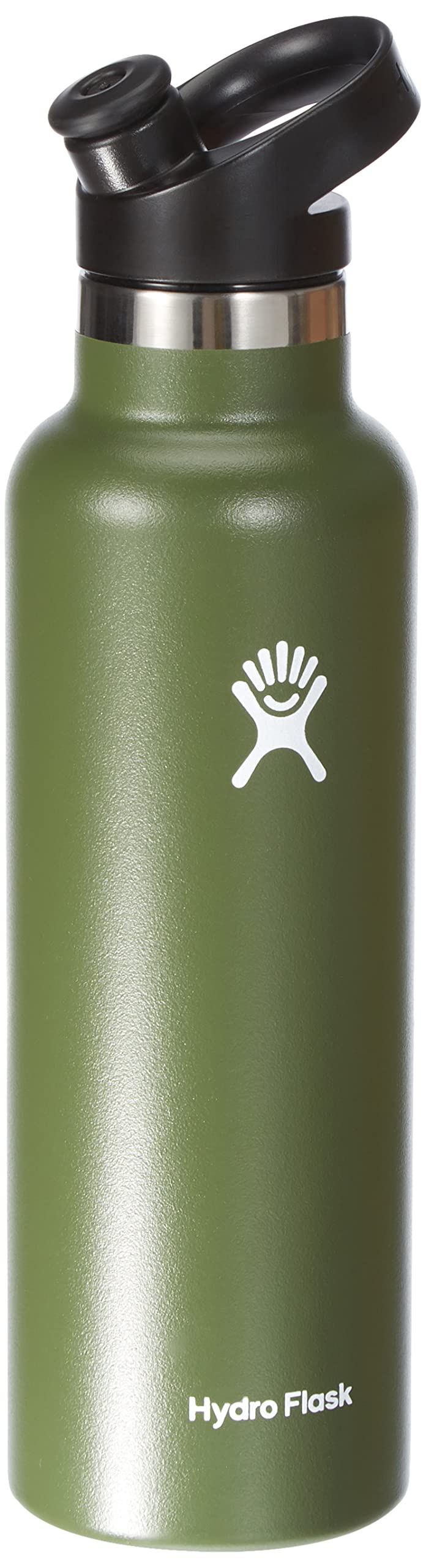 Hydro Flask 21 oz. Standard Mouth Water Bottle with Sport Cap- Stainless Steel, Reusable, Vacuum Insulated Olive