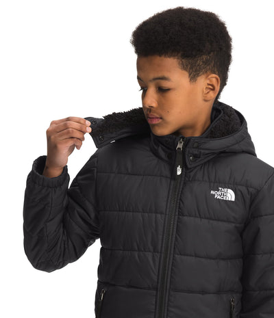 THE NORTH FACE Boys' Reversible Mount Chimbo Full Zip Hooded Jacket, TNF Black, X-Small