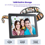 WiFi Digital Photo Frame 15 Inch Electronic Digital Picture Frame with Remote Control HD Display, Share Photos Videos via App & Email from Anywhere, Motion Sensor 16GB Storage, Black, F50