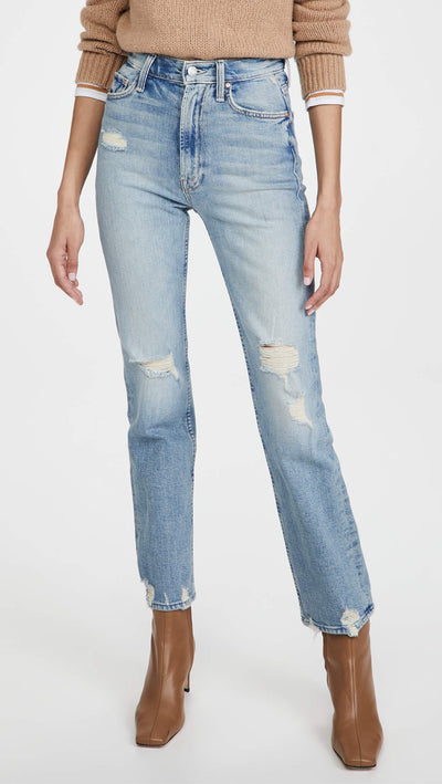 MOTHER Women's High Waisted Rider Skimp, The Confession, Blue, 24