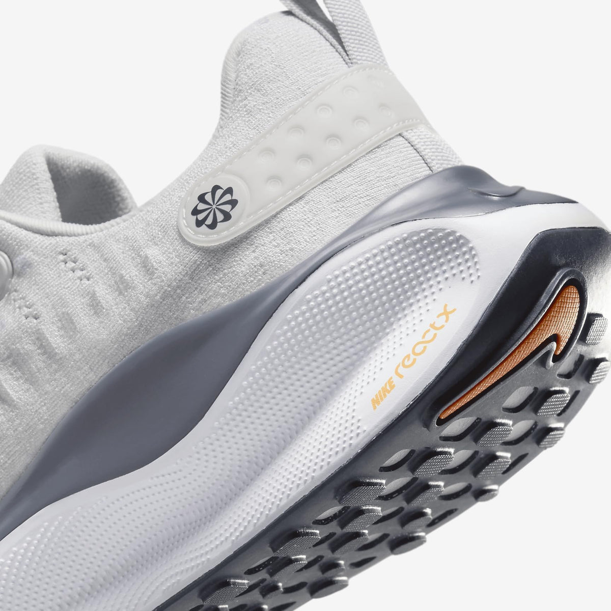 Nike InfinityRN 4 Men's Road Running Shoes (DR2665-010, Platinum Tint/Thunder Blue/Summit White/Total Orange) Size 12