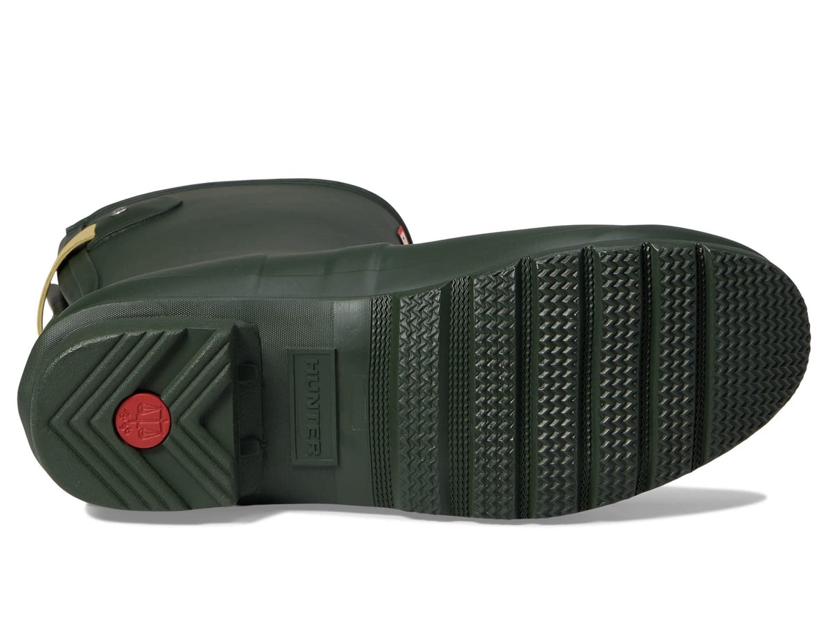 Hunter Original Back Adjustable Short Boots for Women - Rubber Upper with Nylon Lining, Cushioned Footbed, and Buckled Strap Maa Green/Wild Green 6 M
