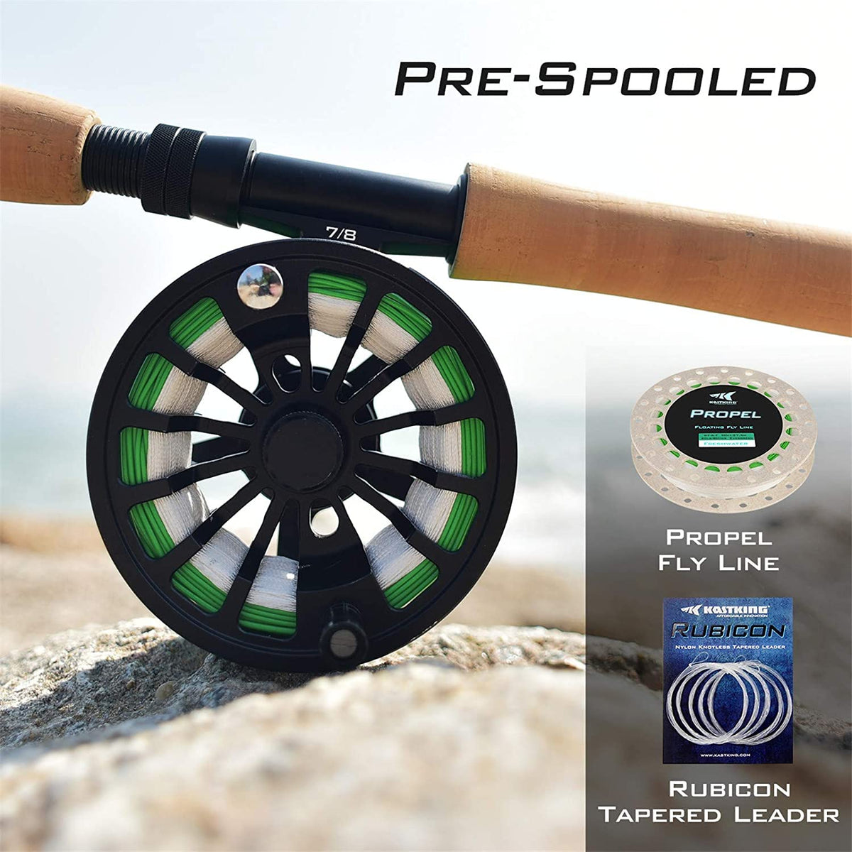 KastKing Emergence Fly Fishing Combo,4 Wt,8ft 6in, Half Handle ,Rod (8+1),3 or 4 Reel