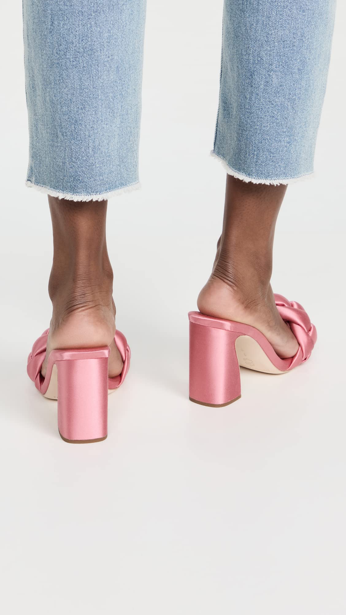 Loeffler Randall Women's Freya Curved Heel Mules with Braid, Bubblegum, Pink, 6.5 Medium US