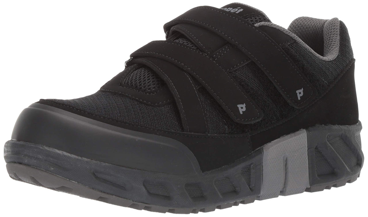 Propet Women's Matilda Strap Sneaker, Black/Grey, 06 B US