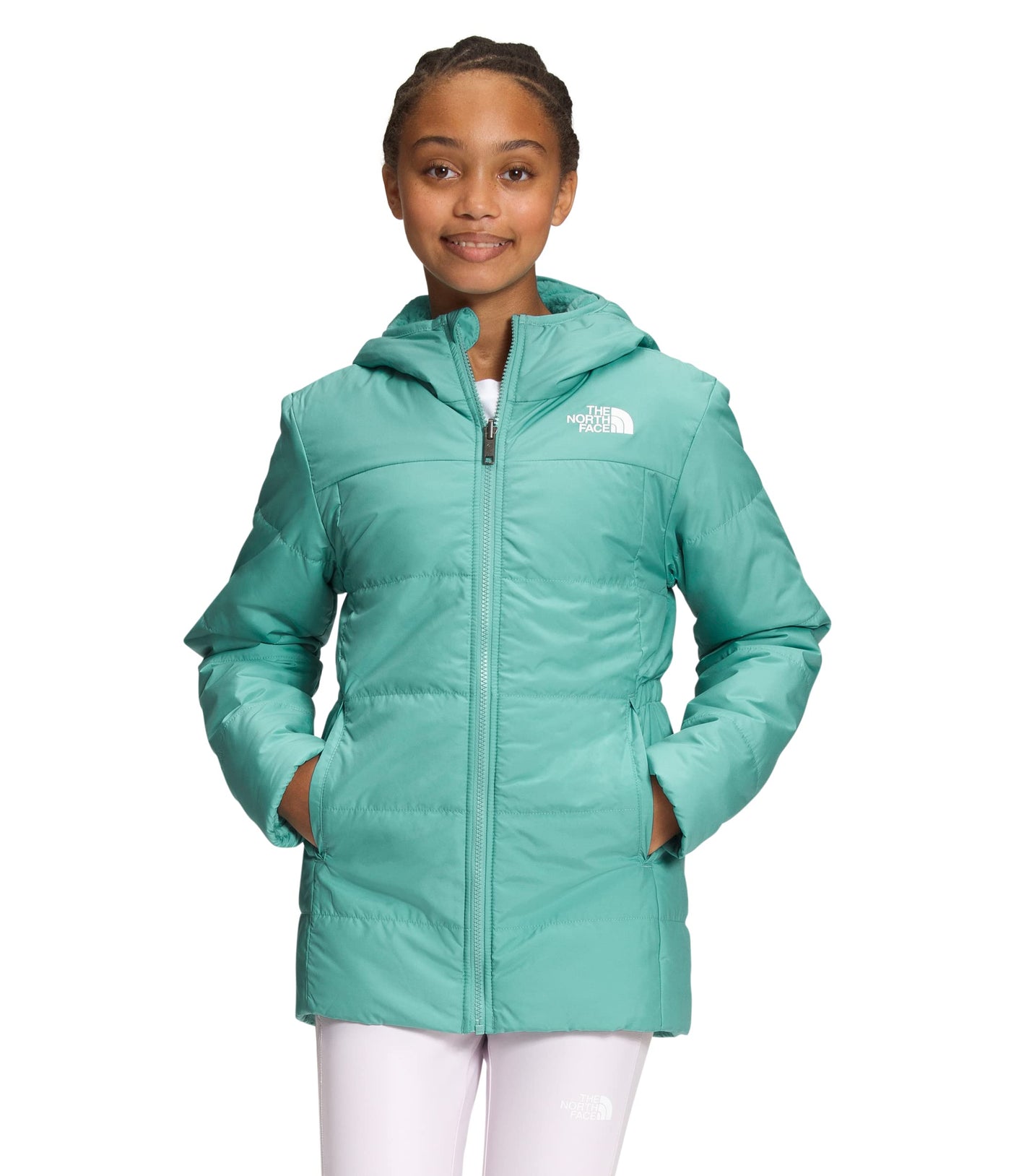 THE NORTH FACE Girl's Reversible Mossbud Parka (Little Kids/Big Kids) Wasabi LG (12 Big Kid)