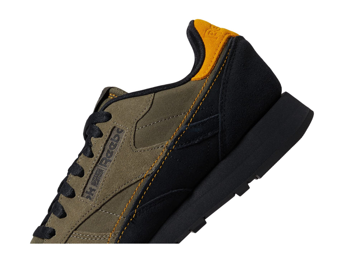 Reebok Classic Leather Army Green/Black/Bright Ochre Men's 11, Women's 12.5 Medium