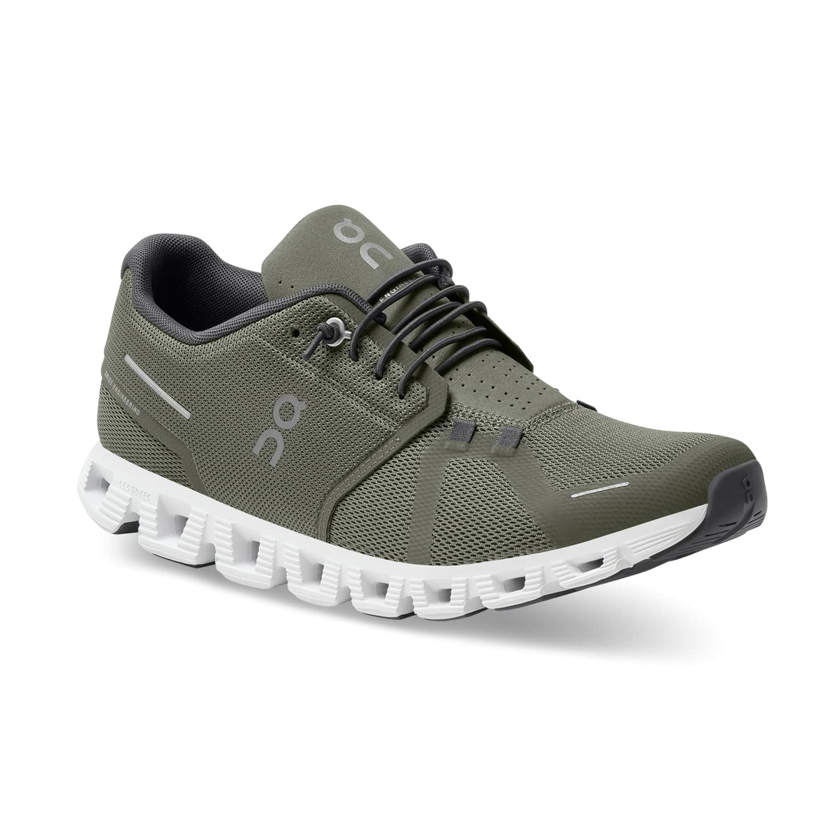 On Men's Cloud 5 Sneakers, Olive/White, 14 Medium US