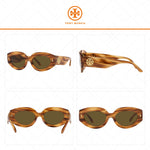 Tory Burch TY7171U 188973 51MM Honey Wood/Solid Olive Cateye Sunglasses for Women + BUNDLE With Designer iWear Eyewear Kit