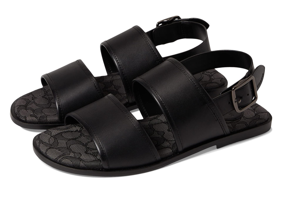 Coach Leather Two Strap Sandal Black 10 D (M)