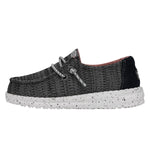 HEYDUDE Girl's Wendy T Sport Mesh Black Size 8 | Youth's Shoes | Youth Slip-on Loafers | Comfortable & Light-Weight