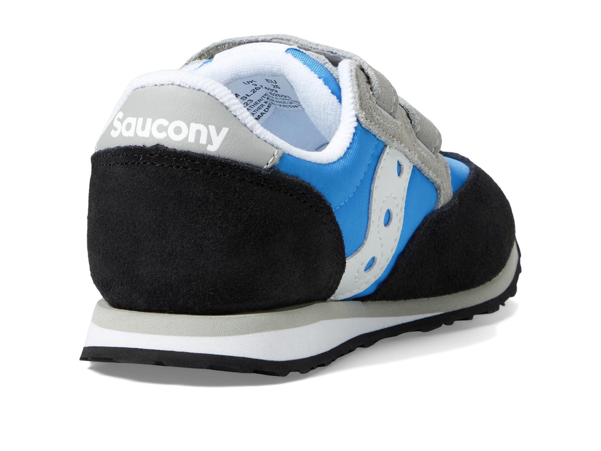 Saucony Jazz Hook & Loop Sneaker (Toddler/Little Kid), Blue/Black/Grey, 11 US Unisex