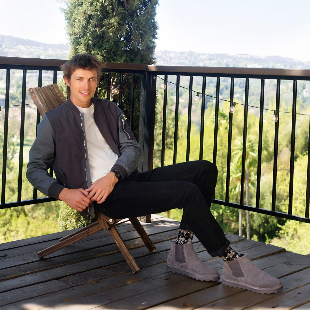 BEARPAW Men's Drew Charcoal Size 9 | Men's Ankle Boot | Men's Slip On Boot | Comfortable Winter Boot