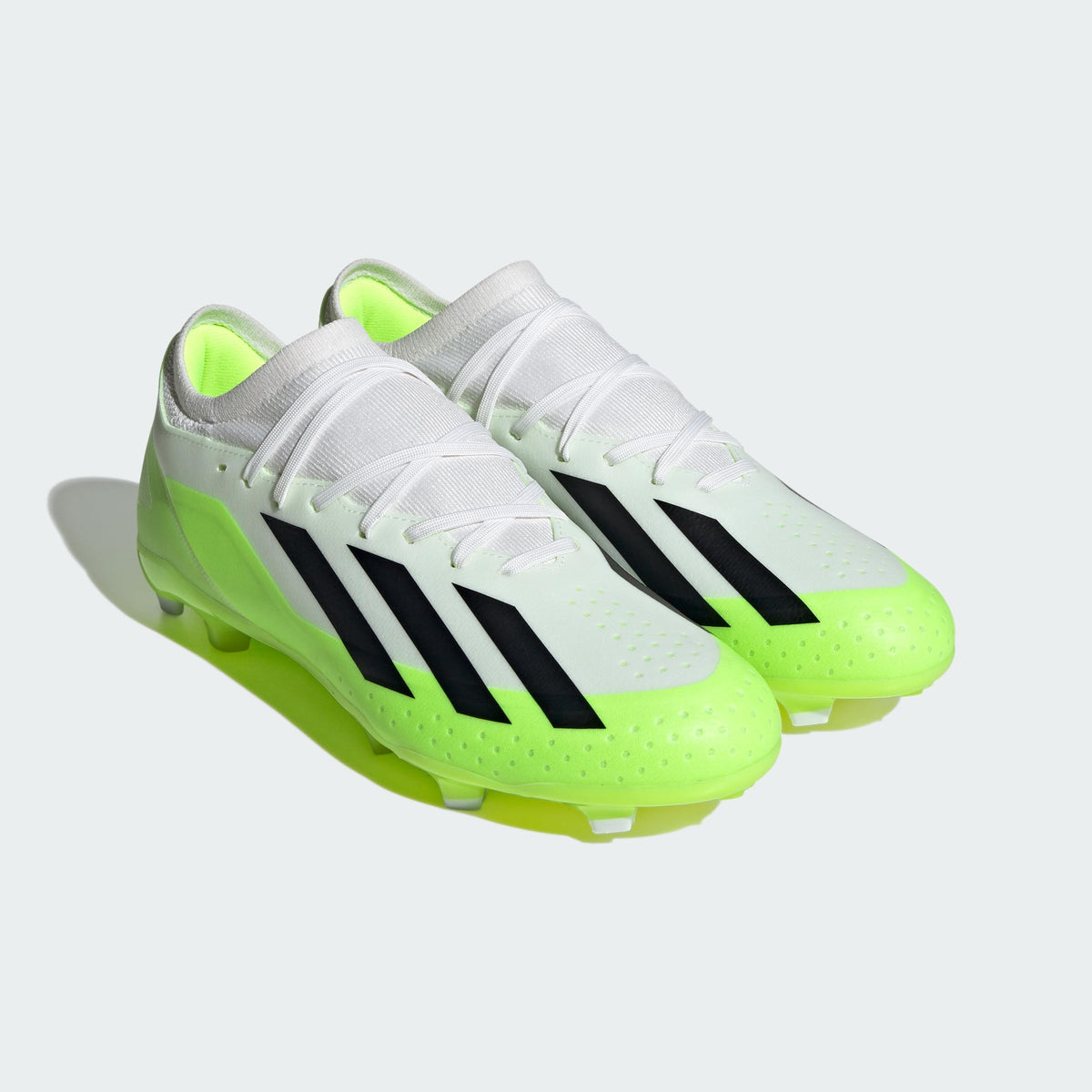 adidas Men's X Crazyfast.3 Football Shoes (Firm Ground), FTWR White Core Black Lucid Lemon, 13.5