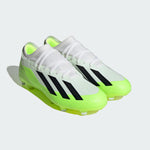 adidas Men's X Crazyfast.3 Football Shoes (Firm Ground), FTWR White Core Black Lucid Lemon, 13.5