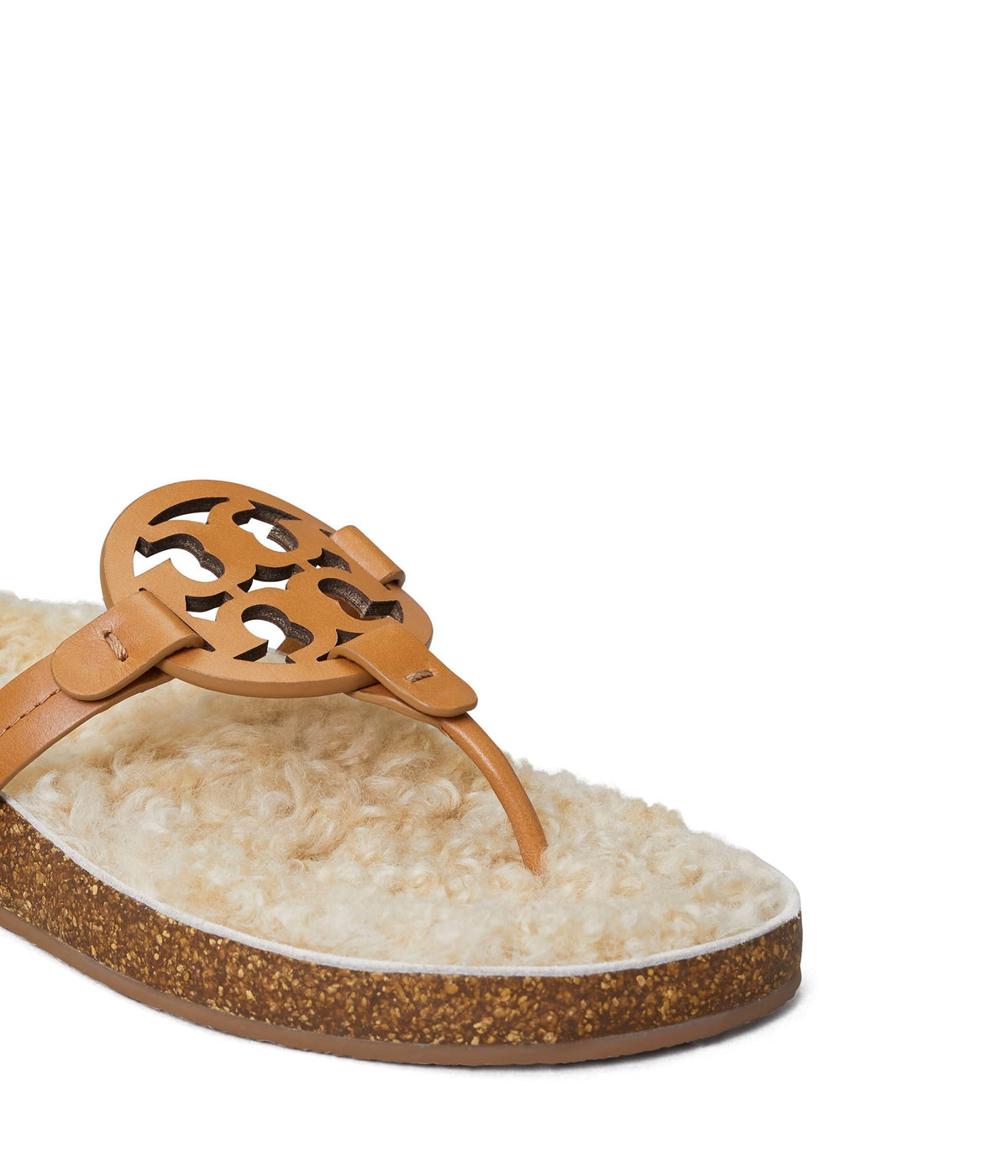 Tory Burch Miller Cloud Shearling Caramel Corn/Buttermilk 10 M