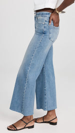 FRAME Women's Le Palazzo Crop Raw After Jeans, Galeston, Blue, 25