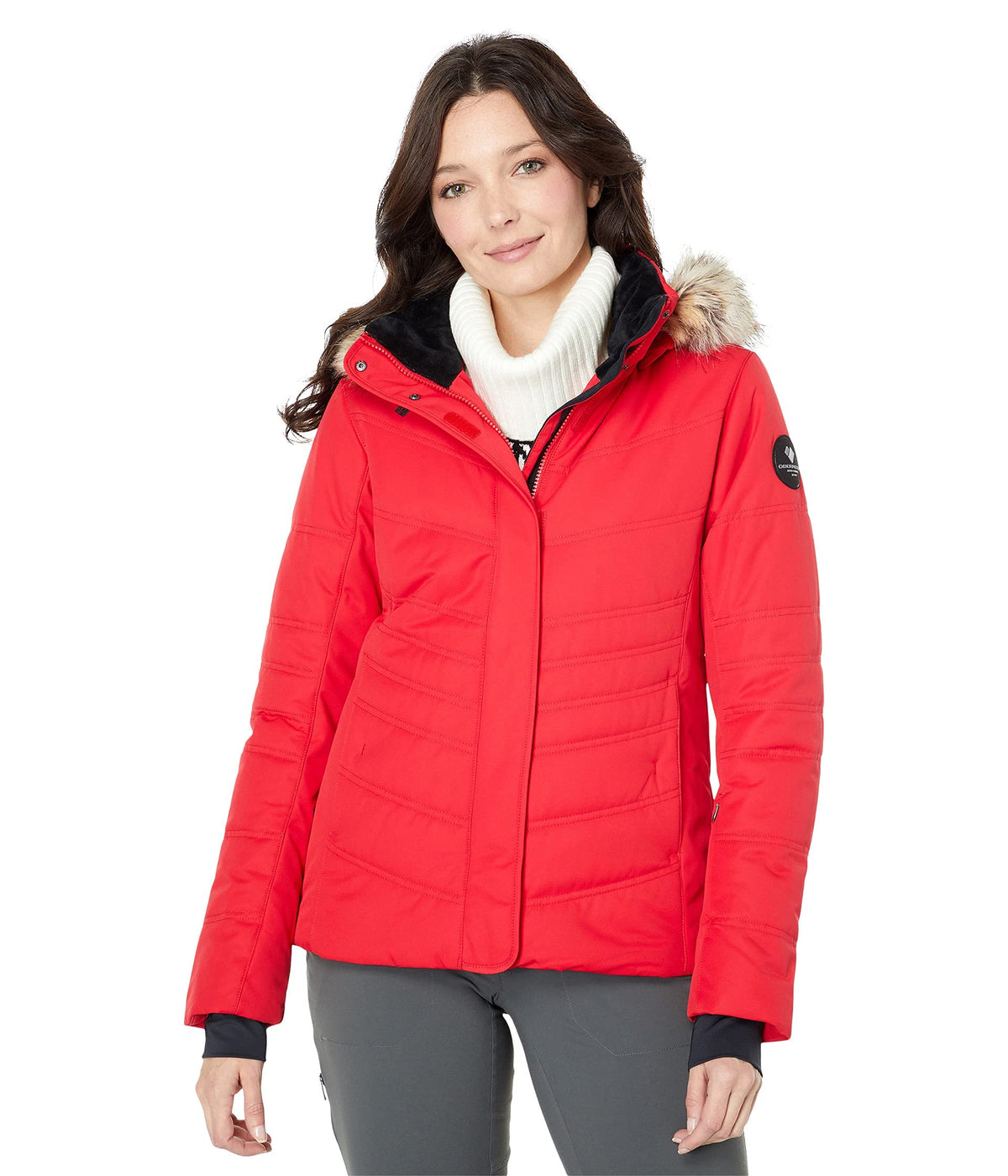 Obermeyer Tuscany II Jacket for Women - Front Zip Closure, Long Sleeves and Internal Cuffs, and Gorgeous Snow Jacket Read My Lips 12 One Size