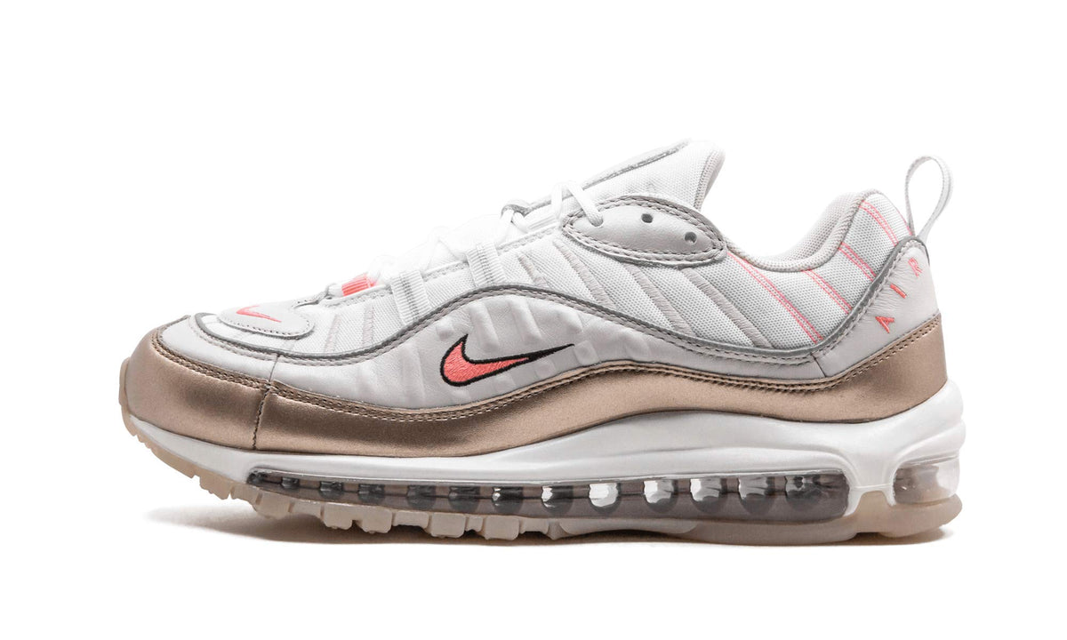 Nike Womens Air Max 98 Low Top Sneakers Running Shoes (9, Light Orewood Brown/Lava Glow)