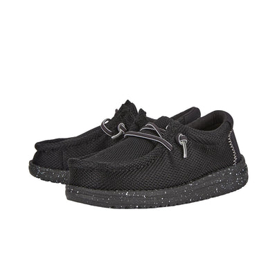 Hey Dude Boy's Wally Heathered Mesh Black Size 6 | Toddler's Shoes | Toddler Slip-on Loafers | Comfortable & Light-Weight